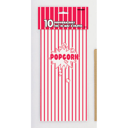 Popcorn Uitdeelzakjes 25,4cm 10st