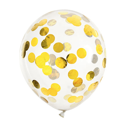 Confetti Ballonnen Goud Deluxe 30cm 6st