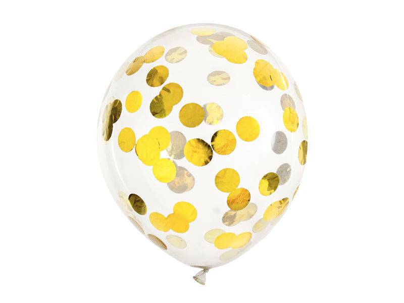 Confetti Ballonnen Goud Deluxe 30cm 6st