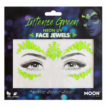 Moon Glow Neon UV Face Jewels Intense Green