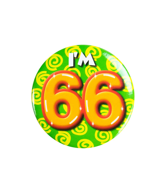 I'm 66 Button 66 Jaar 5,5cm