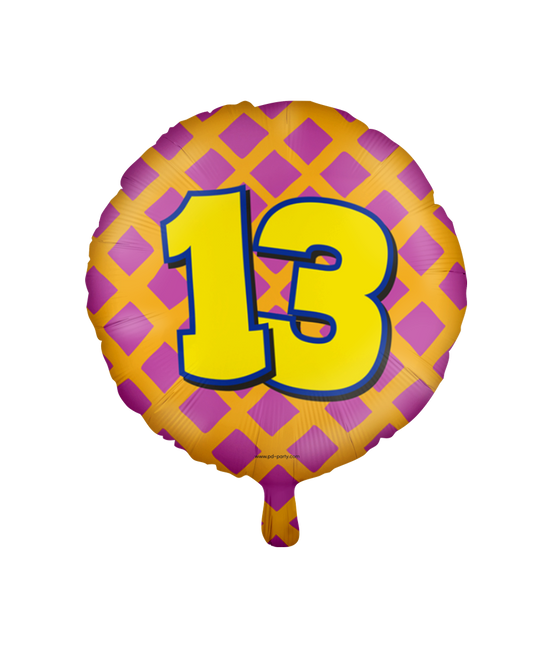 Helium Ballon 13 Jaar Gekleurd Leeg 46cm