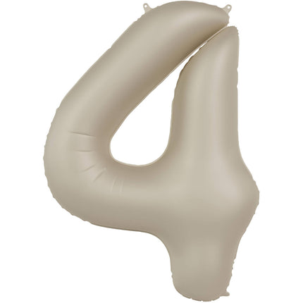 4 Jaar Cijfer Ballon Nude Mat 86cm