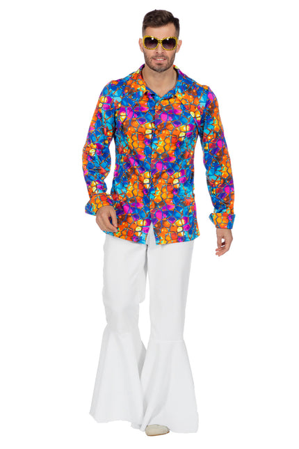 Disco Shirt Jaren 70 Gekleurd