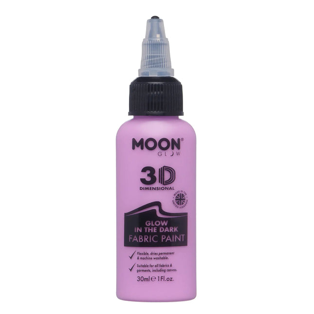 Moon Glow Glow in the Dark Fabric Paint Purple 30ml