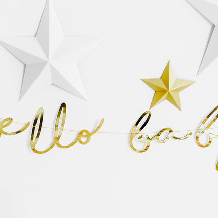 Geboorteslinger Hello Baby Goud 70cm