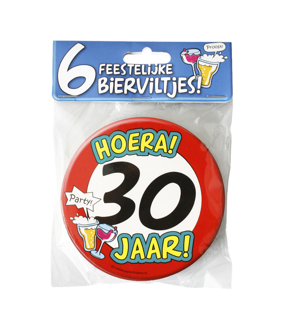 Bierviltjes 30 Jaar 12,5cm 6st