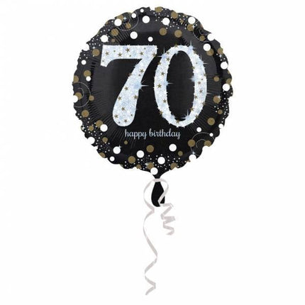 Helium Ballon 70 Jaar Zilver 43cm leeg