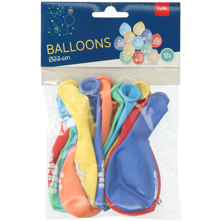 Gekleurde Sinterklaas Ballonnen 23cm 12st