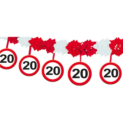 Slinger met Onderhanger 20 Jaar Verkeersbord 4m