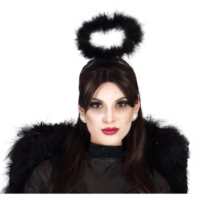 Halloween Haarband Engel Zwart