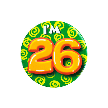 I'm 26 Button 26 Jaar 5,5cm