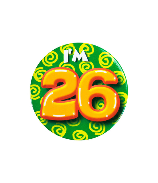 I'm 26 Button 26 Jaar 5,5cm