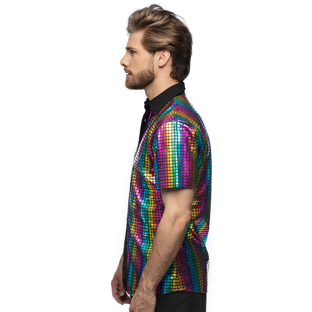 Disco Shirt Metallic Gekleurd