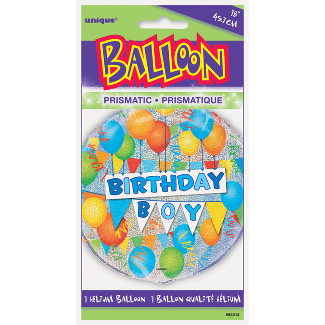 Helium Ballon Birthday Boy 45cm leeg