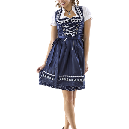 Wit Blauwe Dirndl Jurk Oktoberfest Dames