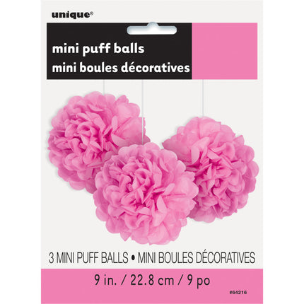 Pompon Roze 20cm 3st