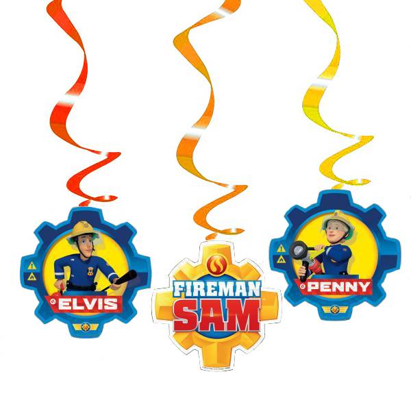 Brandweerman Sam Hangdecoratie Versiering Set 6 delig