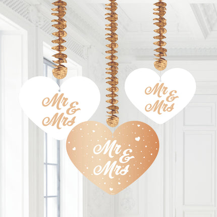 Mr, & Mrs, Hangdecoratie 70cm 3st