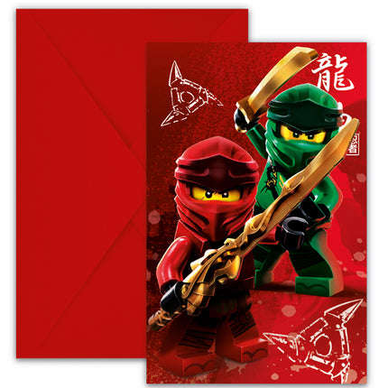 Lego Ninjago Uitnodigingen 4st