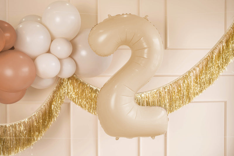 Foil Balloon Number ''2'', 72cm, beige