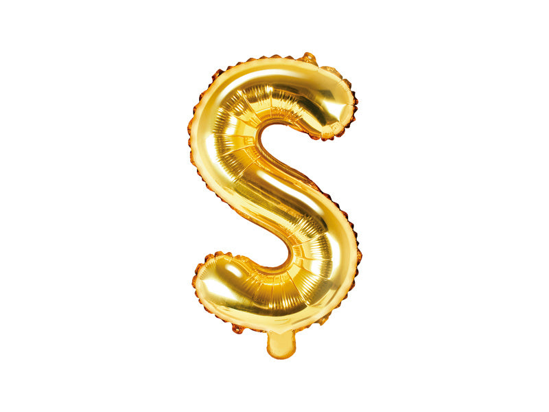 Folie Ballon Letter S Goud Leeg 35cm