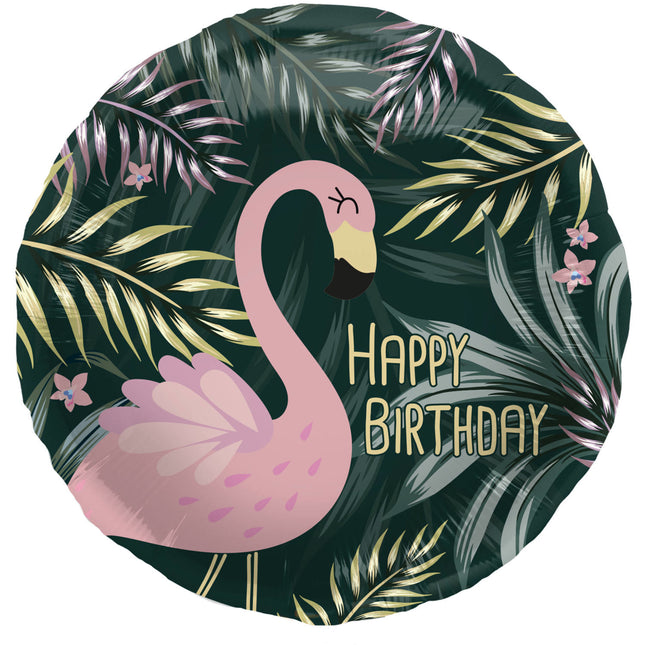 Helium Ballon Happy Birthday Flamingo Leeg 45cm