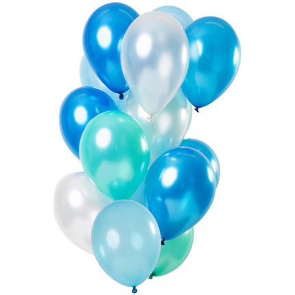 Azure Blauwe Ballonnen Chroom 33cm 15st