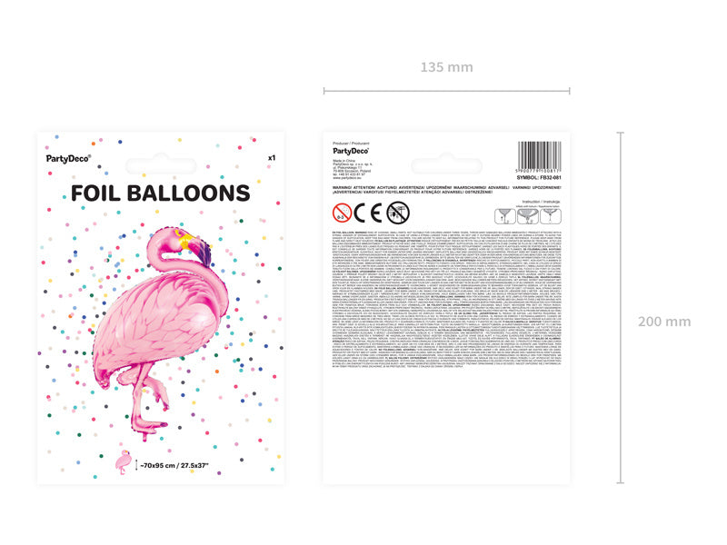 Helium Ballon Flamingo Leeg 95cm