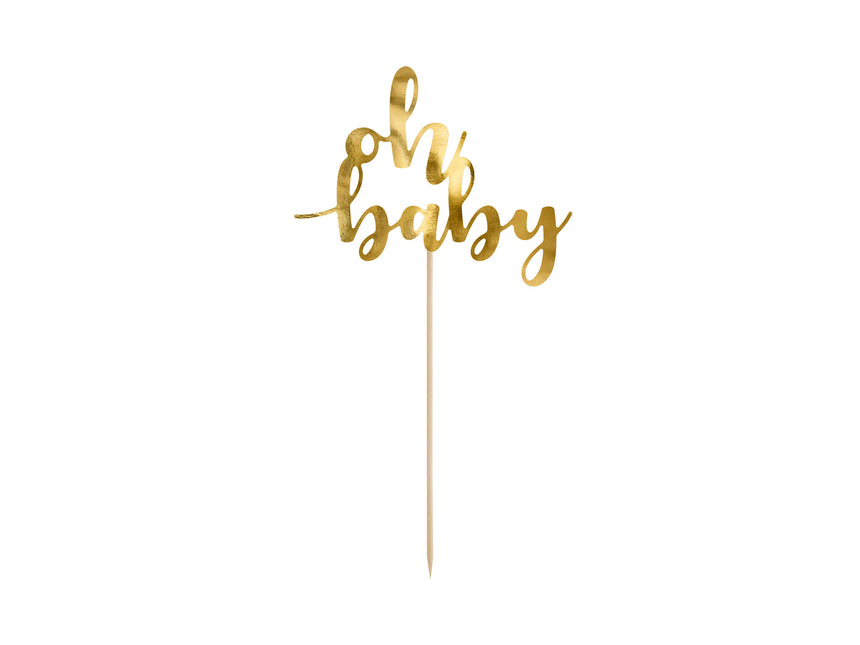 Gouden Taarttopper Oh Baby 25cm