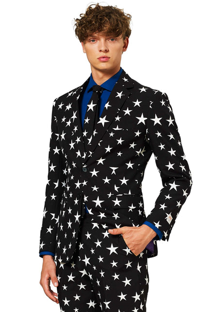 Zwart Wit Sterren Pak Heren OppoSuits