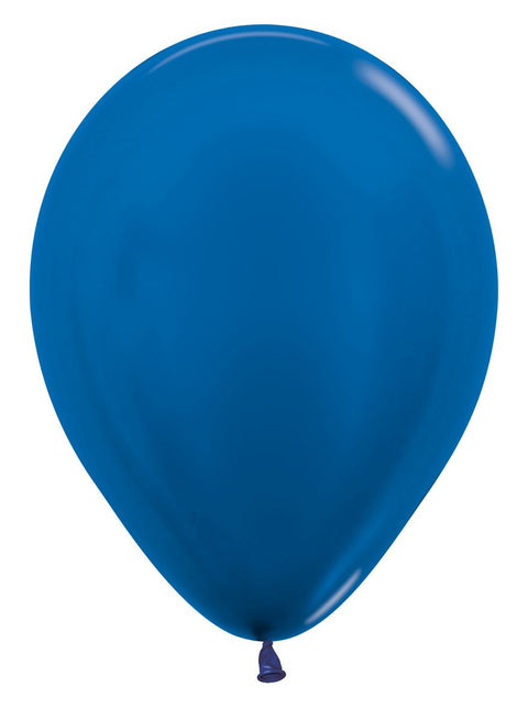 Ballonnen Metallic Blue 30cm 50st