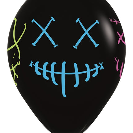 Ballonnen Masks Neon Ink Black 30cm 25st