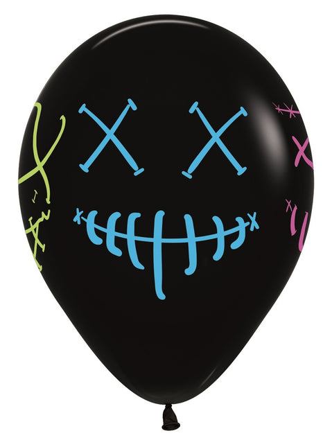 Ballonnen Masks Neon Ink Black 30cm 25st