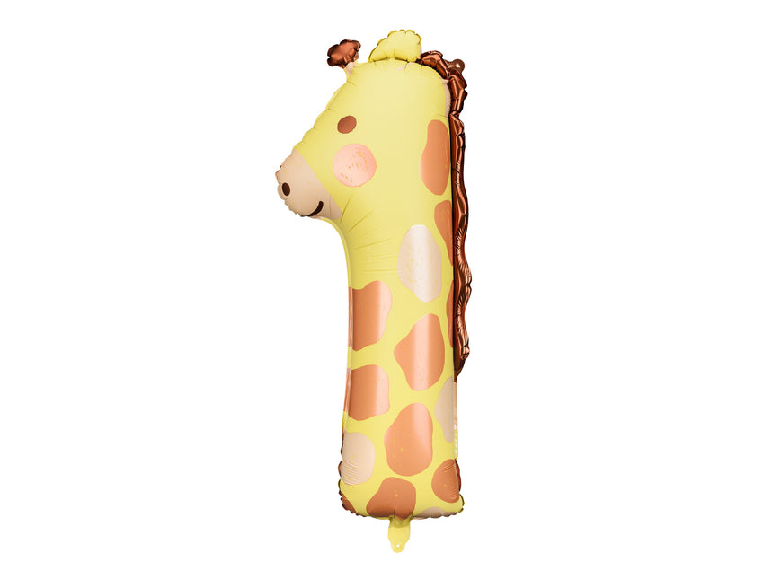 Helium Ballon 1 Jaar Giraffe Leeg 82cm