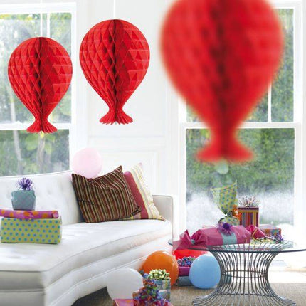 Honeycomb Ballon Rood 37cm