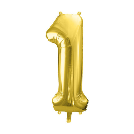 1 Jaar Cijfer Ballon Goud Leeg 72cm