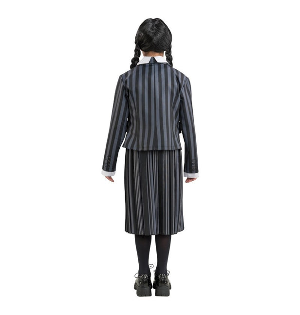 Kostuum Wednesday School Uniform Zwart/Grijs Kind