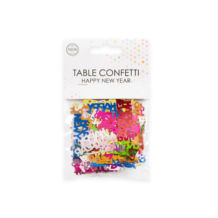 Gekleurde Happy New Year Tafelconfetti 14g