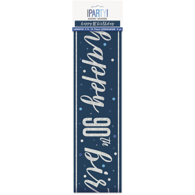 90 Jaar Banner Donkerblauw 2,74m