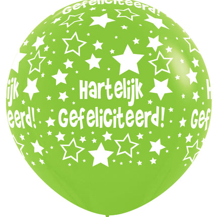 Ballonnen Hartelijk Gefeliciteerd Lime Green 91cm 2st