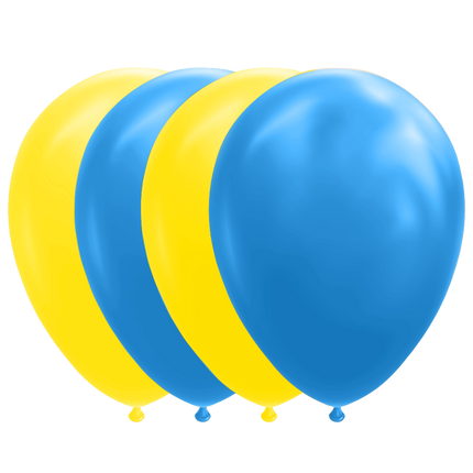 Blauw Gele Ballonnen 30cm 10st