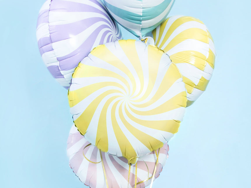 Helium Ballon Lichtgeel Swirl 45cm leeg