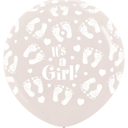 Ballonnen It's a Girl Footprint Clear 91cm 2st