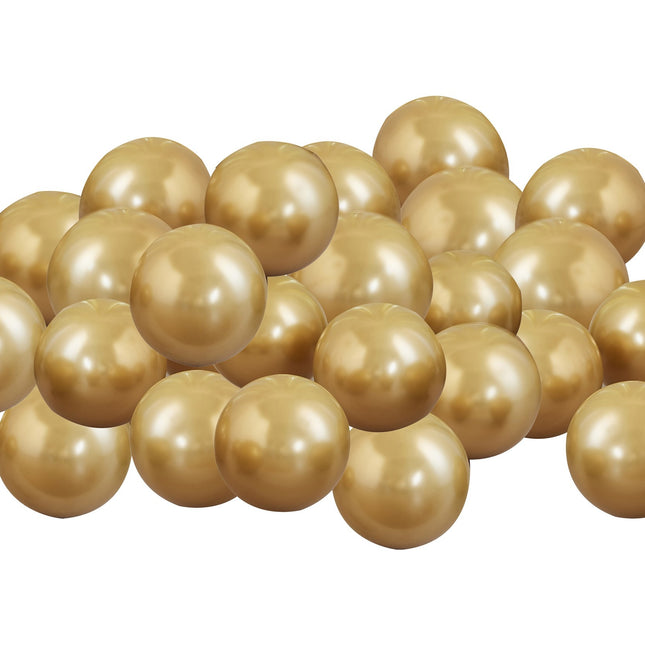 Gouden Ballonnen Chroom 13cm 40st