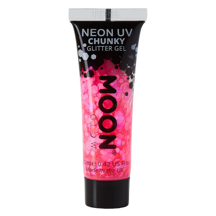 Moon Glow Neon UV Chunky Glitter Gel Hot Pink 12ml