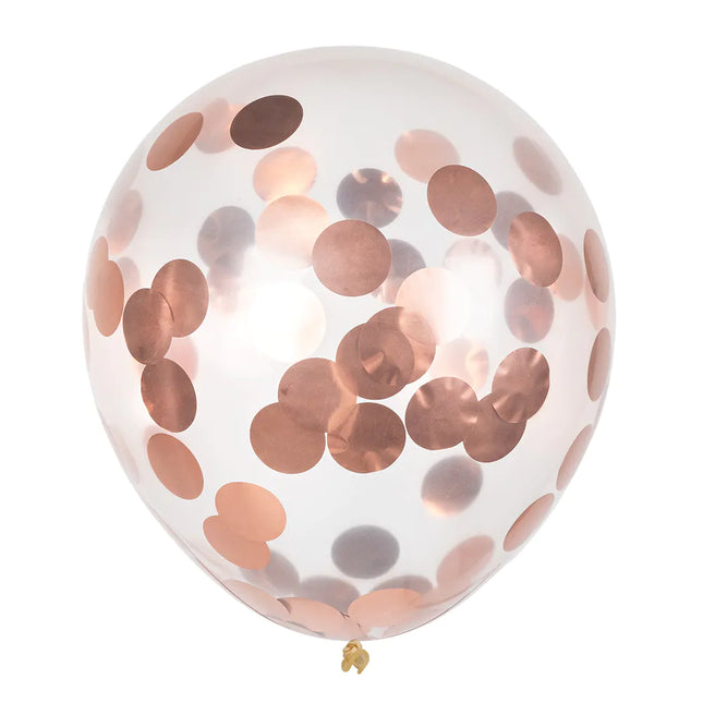 Rose Gouden Confetti Ballonnen 30cm 5st