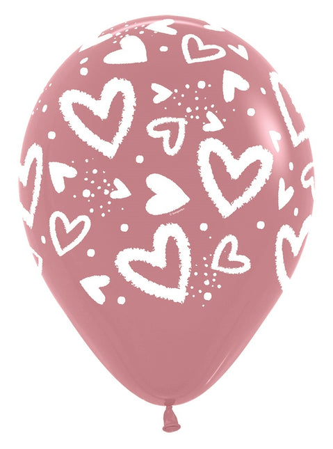 Ballonnen Bright Hearts Mix 30cm 25st