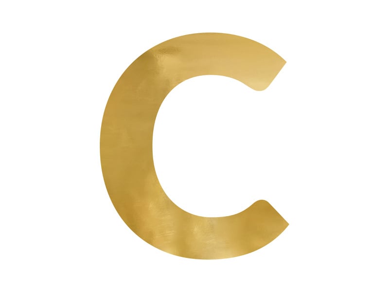 Spiegelletter C Goud 61cm