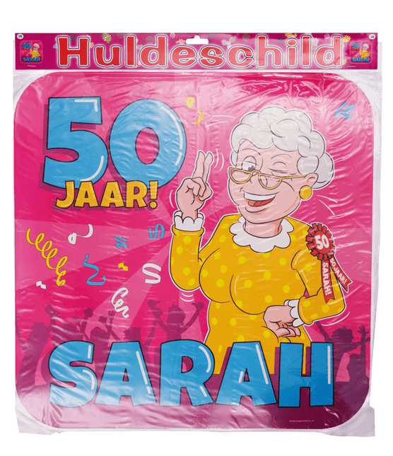 Sarah Deurbord 50 Jaar Cartoon 50cm